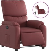 vidaXL Fotoliu rabatabil electric, roșu vin, piele ecologică