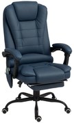 Vinsetto Scaun Birou Ergonomic Fotoliu de Birou Ergonomic cu 7 Puncte de Masaj Suport Picioare Reglabil 67x67x111-121 cm Albastru | Aosom Romania