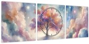 Tablou – Arborele vieții printre nori (cu ceas) (90x30 cm)