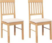 vidaXL Scaune de sufragerie cu perne 2 buc din cauciuc din lemn masiv