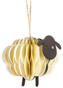 Ornament de Crăciun lucrat manual din hârtie 9 cm Sheep Honeycomb – Sass & Belle