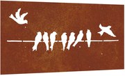 vidaXL Decorațiune perete grădină 105x55 cm design păsări oțel Corten