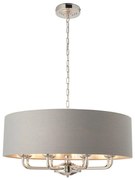 Lustră pe lanț Endon 94415 HIGHCLERE 8xE14/40W/230V gri/crom lucios