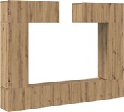 vidaXL Set comodă TV Pe perete 6 pcs Stejar Artizanal Lemn compozit