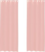 vidaXL Perdele Voile cu Oelii 2 buc Roz 140x300 cm
