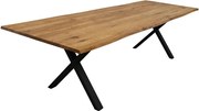 Masa Dining din Lemn Masiv de Stejar cu Picioare Metalice, 8-12 Persoane - BERGO