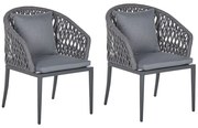 Set 2 buc. scaune de grădină Lipe (gri închis). 1035762