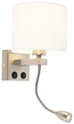 Lampa de perete moderna din otel cu abajur alb - Brescia