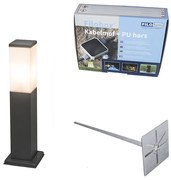 Lampă modernă de exterior pentru stâlp gri închis cu opal 45 cm IP44 - Malios