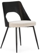 Scaune de dining negre/crem 2 buc. tapițate Gilda – MOME