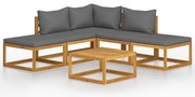 vidaXL Set mobilier grădină cu perne, 6 piese, lemn masiv acacia