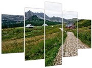 Tablou - Peisaj montan cu case (150x105 cm)
