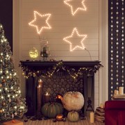 vidaXL Figurină stea de Crăciun, 48 LED-uri, alb cald, 56 cm