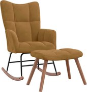 vidaXL Balansoar cu taburet, catifea maro