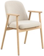 MAZZONI EXPORT RODERIC Bej (material Apia 453)/cadru stejar uleiat - SCAUN DE LEMN CHENILLE PENTRU SUFRAGERIE LIVING BUCĂTĂRIE RETRO