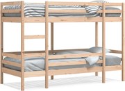 vidaXL Pat supraetajat fără saltea, 90x190 cm, lemn masiv de pin