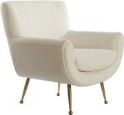 Fotoliu crem cu tapițerie din țesătură bouclé Vinstra – Light &amp; Living