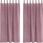 vidaXL Perdele opace 2 pcs Roz închis 140 x 175 cm Catifea