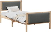 vidaXL Cadru de pat cu headboard Gri închis 90 x 200 cm țesătură