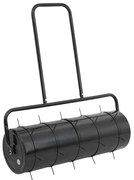 vidaXL Tăvălug gazon de grădină cleme de aerisire negru 63 L fier/oțel