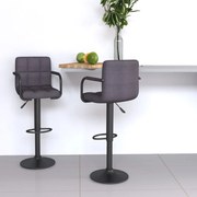 vidaXL Scaune de bar, 2 buc., gri taupe, material textil