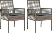 vidaXL Scaun pentru Grădină 2 pcs Gri 55 x 53 x 85 cm poliratan