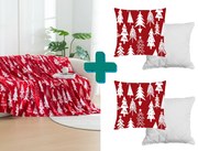 Set cadou pentru living CHRISTMAS TREES, rosie