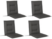 Outsunny Set de 4 perne de scaun 108 x 50 x 5 cm, perne de scaun cu curele pentru interior și exterior, gri închis | Aosom Romania