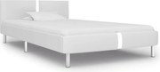 vidaXL Cadru de pat, alb, 90 x 200 cm, piele ecologică