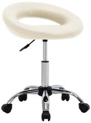 vidaXL Scaun de lucru pivotant, crem, piele ecologică