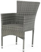 Autronic Scaun de grădină, metal, polyratan, gri,AZC-S2118 GREY
