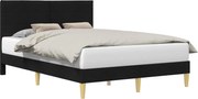 vidaXL Cadru de pat cu headboard Negru 140 x 190 cm țesătură