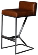 Scaun de bar, din piele naturala, Gordon