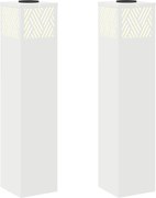 vidaXL Lumină LED Solară pentru Alei 2 pcs Alb Oțel laminat la rece