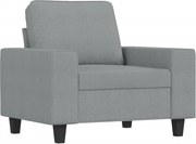 vidaXL Fotoliu canapea, gri deschis, 60 cm, material textil