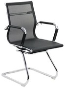 Scaun vizitator negru OFF 804 din mesh și cadrul cromat