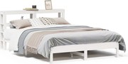 vidaXL Cadru de pat fără saltea, alb, 140x200 cm, lemn masiv pin