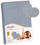 Cearșaf de pat Kamilka din frotir gri-albăstrui, 120 x 200 cm