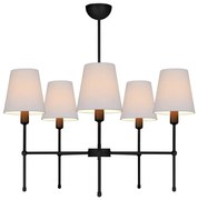 Lustră cu tijă MADELA 5xE14/40W/230V alb/negru