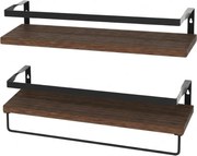 Etajere de perete VIREON maro, set 2 bucati