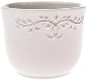 Husă ceramică pentru ghiveci Ramillete albă, 12 x10 cm
