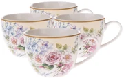 Set de 4 bucăți de căni de porțelan Roses, 90 ml