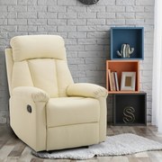 Fotoliu recliner cu spatar rabatabil HOMCOM, piele ecologica, 80×97×107cm | Aosom Romania