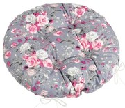 Bellatex Perna Adéla matlasată rotundă Flori detrandafir roz 40 x 40 cm