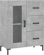 vidaXL Servantă, gri beton, 69,5x34x90 cm, lemn compozit