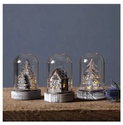 SET 3x decorațiune LED de Crăciun KUPOL 1xLED/0,06W/1xCR2032 maro Eglo 410046