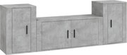 vidaXL Set dulapuri TV, 3 piese, gri beton, lemn prelucrat