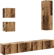 vidaXL Set dulap TV 5 piese montat pe perete lemn vechi lemn prelucrat