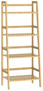 Raft de bambus ZOJA, 4 polițe, 48x32x123cm, maro Casaria