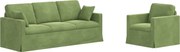 vidaXL Set de canapea 2 pcs Verde deschis 198 x 78 x 80 cm Catifea